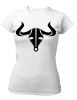 PepperSt Ladies White T-Shirt - Black Bull Photo