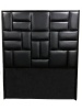 Decorist Home Gallery Modern Black Leather Headboard Queen Size