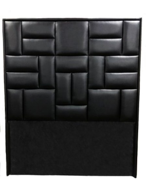 Decorist Home Gallery Modern Black Leather Headboard Double Size