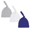 PepperSt Baby Collection – Baby Single Knot Beanie Hat - White/Yellow/Green Photo