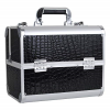 Extra Large Black Aluminium Faux Leather Storage Makeup Box Photo