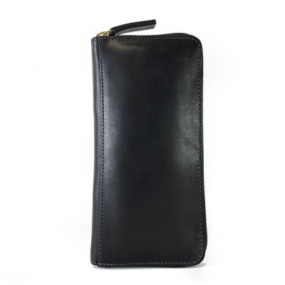 Photo of Bag Addict Nuvo - Genuine Leather LW01 Black Slimline Zip Around Purse