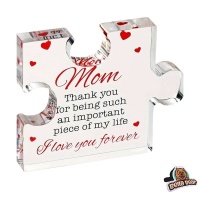 Mothers Day Acrylic Puzzle Ornament with Bellabear Bookmark