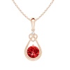 Stella Luna Knotted Heart Pendant-Swarovski Ruby Crystal Rosegold Photo
