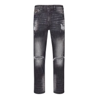 Firetrap Men Mens Tapered Jeans Black Wash with Paint Splatter Parallel Import