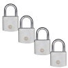 Yale 50mm Brass padlock satin chrome pack4 Photo