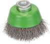 Wire cup brush stainless 65 mm 0 3 mm M14 crimped wire Photo