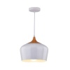 ACDC Pendant Lighting – Scandinavian Range – Wood and White Bowl Shape Photo