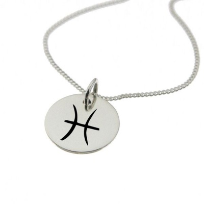 Photo of Star Signs By Swish Silver Pisces Star Sign Necklace 15mm