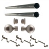 Matoc Designs Matoc 25mm Curtain Double Pole Set - Ball Finials - Silver - 1.5m Photo