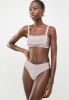 Missguided Women's Square Neck High Leg Bandage Bikini Set - Mauve Photo