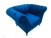 Decorist Home Gallery Pacha Blue Velvet Single Sofa