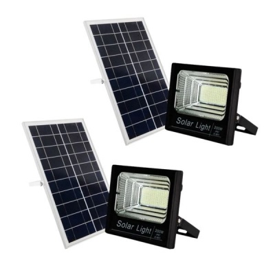 Ecomlight 200W LED Solar Flood Light with Remote IP67 Pack of 2