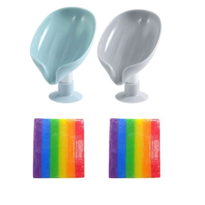 Home Leaf Soap Holders Rainbow Soap Set