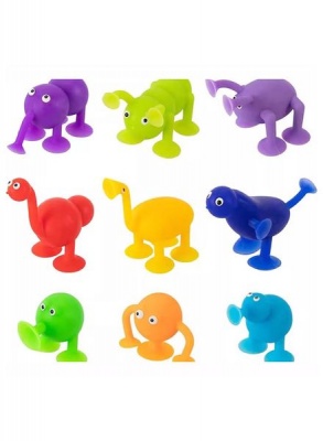9 Piece Soft Silicone Building Blocks Suction Cup Toys