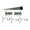 Matoc Designs Matoc 25mm Curtain Single Pole Set - Crystal Step Finials - Silver Photo