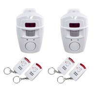 Set of 2 Remote Motion Sensor Wireless Alarms AA Battery Operated
