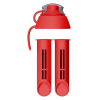 PearlCo Water Bottle Filter Cartridge Replacement x2 Lid Red Photo