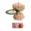Girly Fabric Hair Clip with Bow and Button - Pink Photo