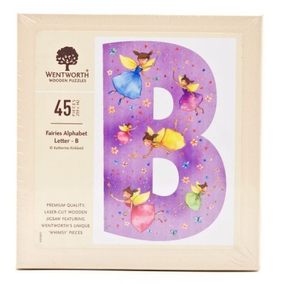 Photo of Wentworth Fairies Letter B - 45 Piece Kids Alphabet Wooden Shaped Jigsaw Puzzle