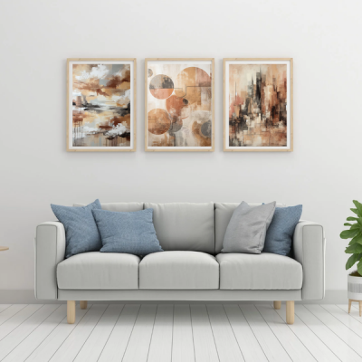 Different Brown Wall art With Frames