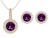 Civetta Spark Rachel Set - Swarovski Amethyst Crystal Gold Photo
