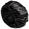 Satin Silk Hair Bonnet - Black Photo