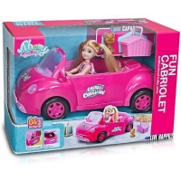 Bellas Pink Mini Convertible Car for Dolls Set