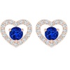 Stella Luna Sweet Heart earring - Swarovski Sapphire Crystal Rosegold Photo