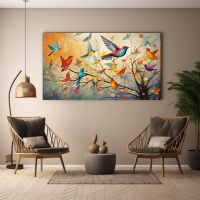 Canvas Wall Art Fluttering Birds BK0134