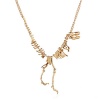Ladies Gold Dinosaur Skeleton Necklace Photo