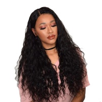 26 Middle Part Water Wave Curly Synthetic Heat Resistant Hair Wig