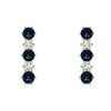 Civetta Spark Vertical Bar Studs-Swarovski Montana Crystal Rosegold Photo