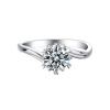 Snowflake Solitaire 6 Claws 1.00ct Moissanite Engagement Ring Photo