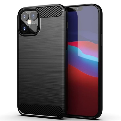 Photo of CellTime Shockproof Carbon Fiber Design Cover for iPhone 12 Mini - Black