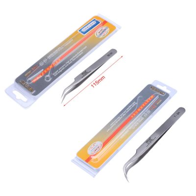 Photo of Stainless Steel Tweezers for Eyelash Extensions Set of 2 Curved & Pointed