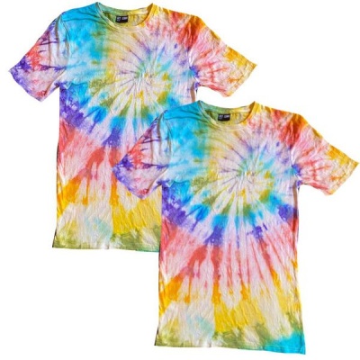 Fashion Summer Wear Tie Dye Rainbow Shirt Set of 2