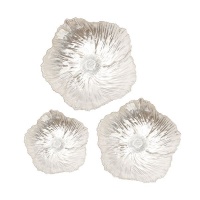 Chenshia Eye Catching Flower Shaped Crystal Glass 3 Piece Fruit Bowls