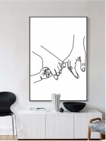 Family Holding Hands Frameless Decorative Painting Wall Decor 50x70