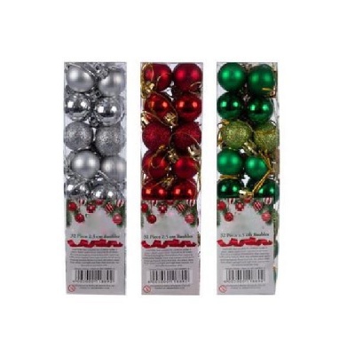 96 Piece Set Of Christmas Polished Baubles