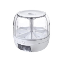 Pract Pack Pruchef 6 Grid Round Rotatable Grain Dry Food Storage Container 27cm Clear