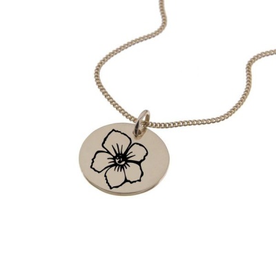 Photo of Birth Flowers by Swish "Hawthorn of May Rose Gold Birth Flower Pendant"