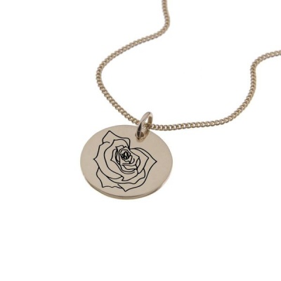 Photo of Birth Flowers by Swish "Rose of June Rose Gold Birth Flower Pendant"