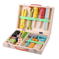 34 Piece Kids Pretend Play Wooden Simulation Toolbox Kit WT 26