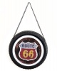 Retro Tyre Shaped Wall Décor Route 66 Theme with Hanging Chain Photo