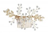 Olive Tree - Metal Leaf / Crystal / Pearl Hair Comb - Bridal / Formal Event Photo