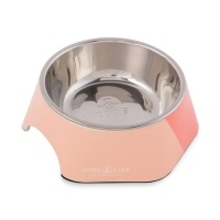 Dogs Life Hexagon Melamine Stainless Steel Bowl Pink