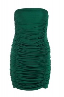 Quiz Ladies Green Bandeau Ruched Mini Dress
