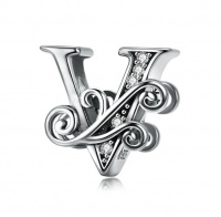 Lucid 925 Sterling Silver Alphabet Charm with Cubic Zirconias Z