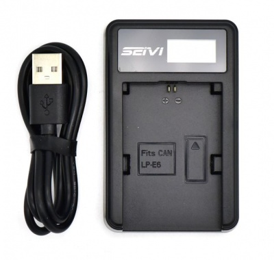 Photo of Canon Seivi LCD USB Charger for LP-E6 Battery